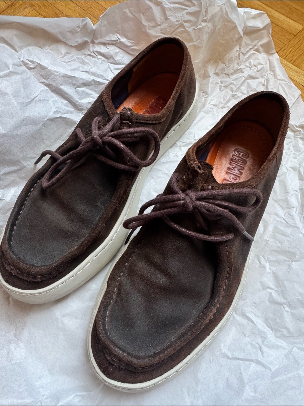 Camper Brown Suede Casual Lace-Up Shoes